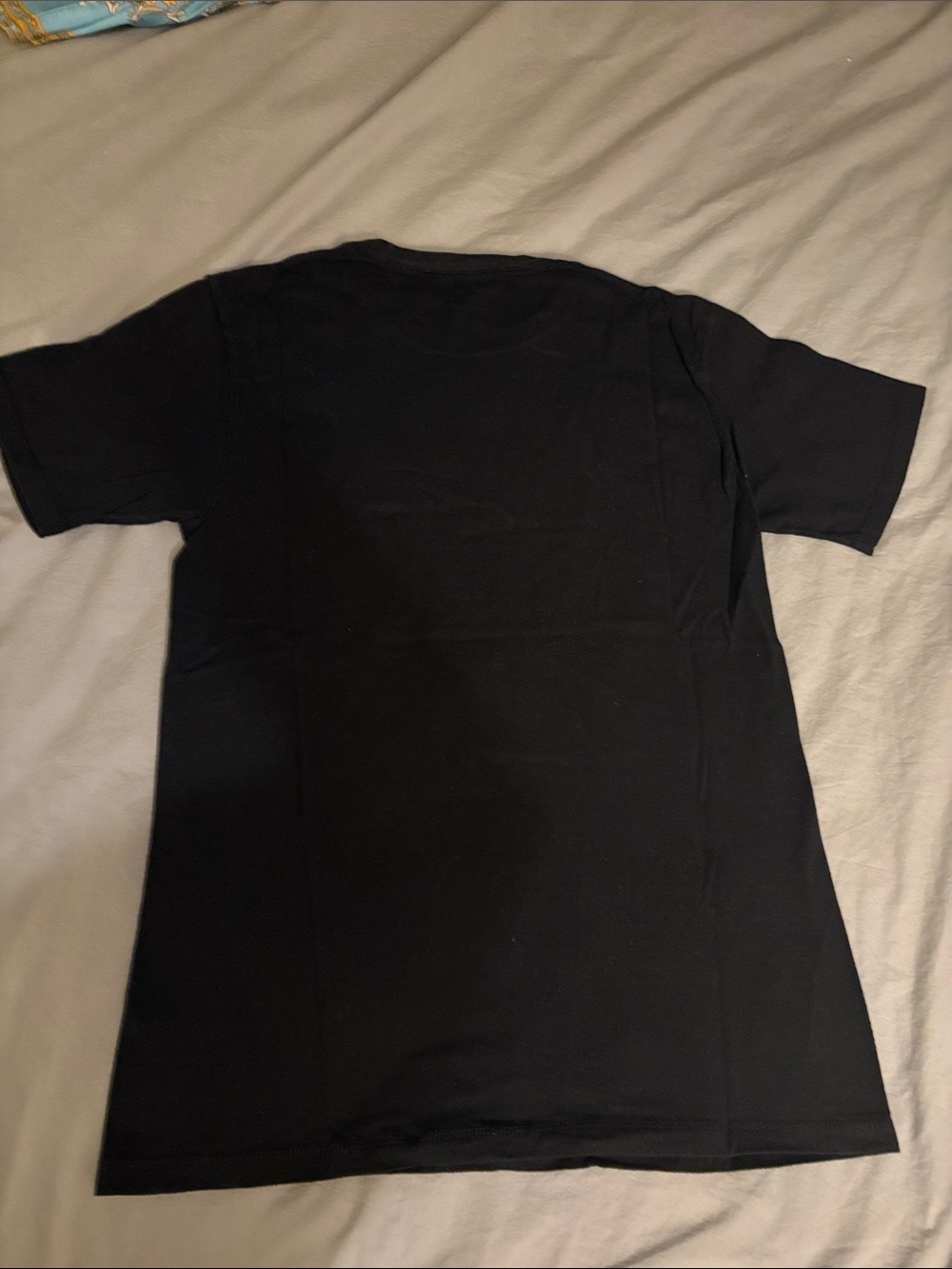 Champion Black Tee with White Script and Red Emblemworn once - Picture 3 of 3